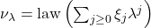 \nu_\lambda=\mathrm{law}\left(\sum_{j \geq 0} \xi_j \lambda^j\right)